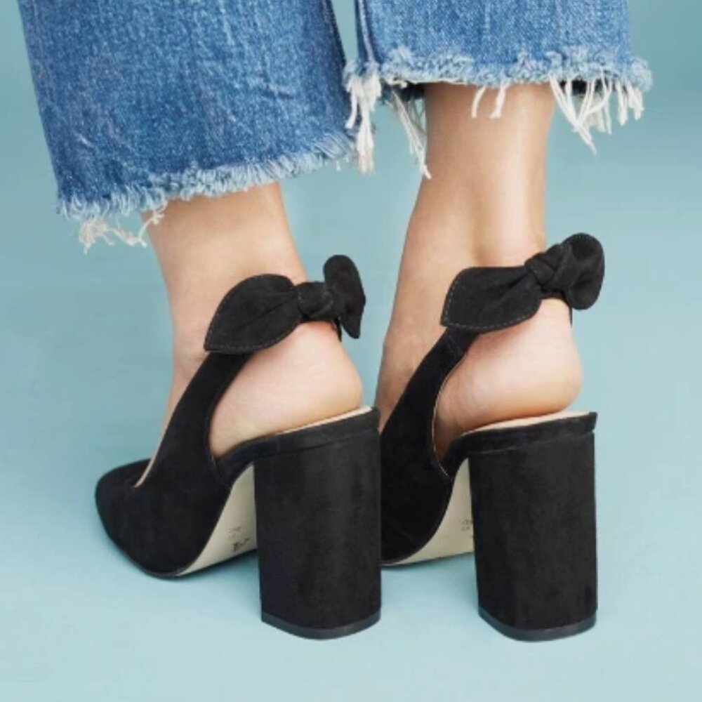 Anthropologie Sling Back Heels with Bow